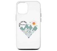 Faith Can Move Mountains Boho Floral Mountain Flower Heart Carcasa para iPhone 12/12 Pro