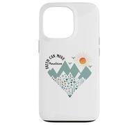 Faith Can Move Mountains Boho Floral Mountain Flower Heart Carcasa para iPhone 13 Pro