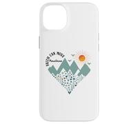 Faith Can Move Mountains Boho Floral Mountain Flower Heart Carcasa para iPhone 14 Plus