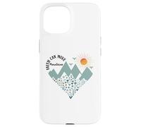 Faith Can Move Mountains Boho Floral Mountain Flower Heart Carcasa para iPhone 15