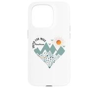 Faith Can Move Mountains Boho Floral Mountain Flower Heart Carcasa para iPhone 15 Pro