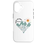 Faith Can Move Mountains Boho Floral Mountain Flower Heart Carcasa para iPhone 16