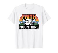 Faith Can Move Mountains Camiseta gráfica económica, Hombre, Blanco, L