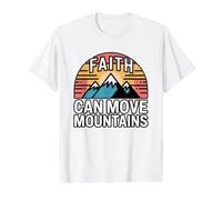 Faith Can Move Mountains Camiseta gráfica económica, Hombre, Blanco, L