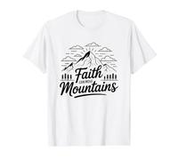 Faith Can Move Mountains Camiseta gráfica económica, Hombre, Blanco, M