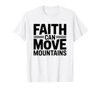 Faith Can Move Mountains Camiseta gráfica económica, Hombre, Blanco, M