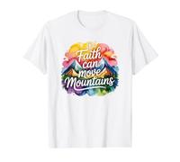 Faith Can Move Mountains Camiseta gráfica económica, Hombre, Blanco, S