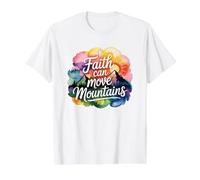Faith Can Move Mountains Camiseta gráfica económica, Hombre, Blanco, S