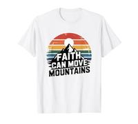 Faith Can Move Mountains Camiseta gráfica económica, Hombre, Blanco, S