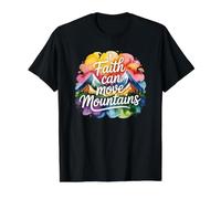 Faith Can Move Mountains Camiseta gráfica económica, Hombre, Negro, L