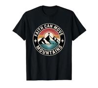 Faith Can Move Mountains Camiseta gráfica económica, Hombre, Negro, M