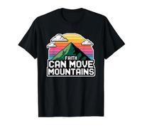 Faith Can Move Mountains Camiseta gráfica económica, Hombre, Negro, M