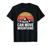 Faith Can Move Mountains Camiseta gráfica económica, Hombre, Negro, M
