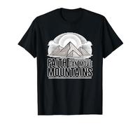 Faith Can Move Mountains Camiseta gráfica económica, Hombre, Negro, S