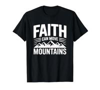 Faith Can Move Mountains Camiseta gráfica económica, Hombre, Negro, XL