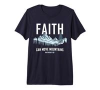 Faith Can Move Mountains - Matthew 17:20 Nature Inspiration Camiseta Premium