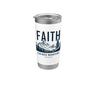 Faith Can Move Mountains - Matthew 17:20 Nature Inspiration Vaso térmico de acero inoxidable de doble pared