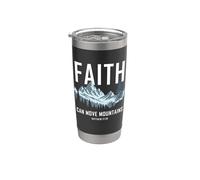 Faith Can Move Mountains - Matthew 17:20 Nature Inspiration Vaso térmico de acero inoxidable de doble pared