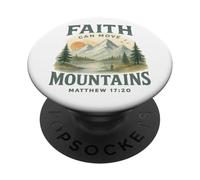 Faith Can Move Mountains Matthew 17:20 Watercolor Hand Drawn PopSockets PopGrip Adhesivo