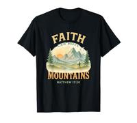Faith Can Move Mountains Matthew 17:20 Watercolor Scene Camiseta