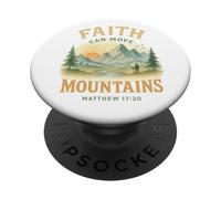 Faith Can Move Mountains Matthew 17:20 Watercolor Scene PopSockets PopGrip Adhesivo
