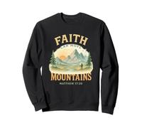Faith Can Move Mountains Matthew 17:20 Watercolor Scene Sudadera