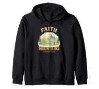 Faith Can Move Mountains Matthew 17:20 Watercolor Scene Sudadera con Capucha