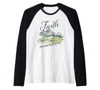 Faith Can Move Mountains - Matthew 17:20 Women Girls Nature Camiseta Manga Raglan