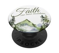 Faith Can Move Mountains - Matthew 17:20 Women Girls Nature PopSockets PopGrip Adhesivo