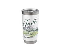 Faith Can Move Mountains - Matthew 17:20 Women Girls Nature Vaso térmico de acero inoxidable de doble pared