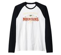 Faith Can Move Mountains Retro Sunset Bible Verse Christian Camiseta Manga Raglan