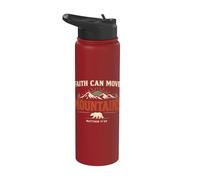 Faith Can Move Mountains Retro Sunset Bible Verse Christian Stainless Steel Insulated Water Bottle