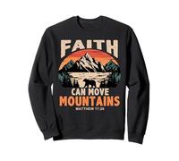 Faith Can Move Mountains Retro Sunset Bible Verse Christian Sudadera