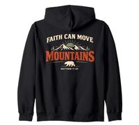 Faith Can Move Mountains Retro Sunset Bible Verse Christian Sudadera con Capucha