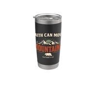 Faith Can Move Mountains Retro Sunset Bible Verse Christian Vaso térmico de acero inoxidable de doble pared