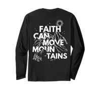 Faith Can Move Mountains Verso de la Biblia Impresión Cristiana Manga Larga