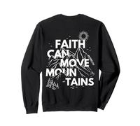 Faith Can Move Mountains Verso de la Biblia Impresión Cristiana Sudadera