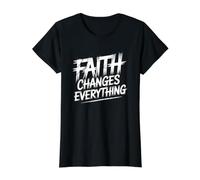 Faith Changes Everything Camiseta gráfica económica, Mujer, Negro, XL