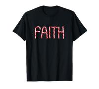Faith - Christian Faith Candy Cane Red & White Christmas Camiseta