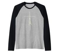 Faith Cross Minimalist Christian Design For Believers Camiseta Manga Raglan