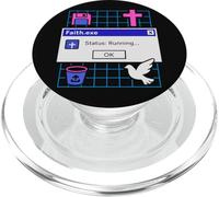 Faith.exe Corriendo Faithwave Christian Vaporwave Estética PopSockets PopGrip para MagSafe
