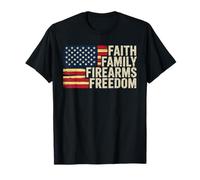 Faith Family Firearms & Freedom - Bandera Estadounidense Camiseta