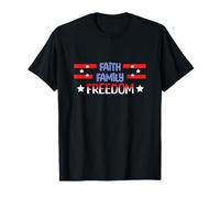 Faith Family Freedom USA Flag 4 de julio American Men Women Camiseta