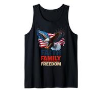 Faith Family Freedom USA Flag Patriotic American 4 of July Camiseta sin Mangas