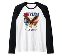 Faith Freedom 250 Years 1776-2026 Independence 4th of July Camiseta Manga Raglan
