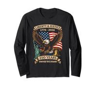 Faith Freedom 250 Years 1776-2026 Independence 4th of July Manga Larga