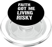 Faith Got Me Living Risky PopSockets PopGrip para MagSafe