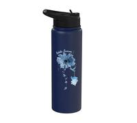 Faith Hope Fight Love Elephant Sunflower Diabetes Awareness Stainless Steel Insulated Water Bottle
