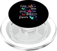 Faith Hope Love Believe Dream Butterfly - Cita inspiradora PopSockets PopGrip para MagSafe