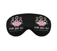 Faith Hope Love Brain Cancer Awareness Sleep Masks Eye Cover Blackout con correa elástica ajustable Night Blindfold para mujeres, hombres, yoga, viajes, siesta